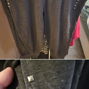 Gray Pants with Studded Detail